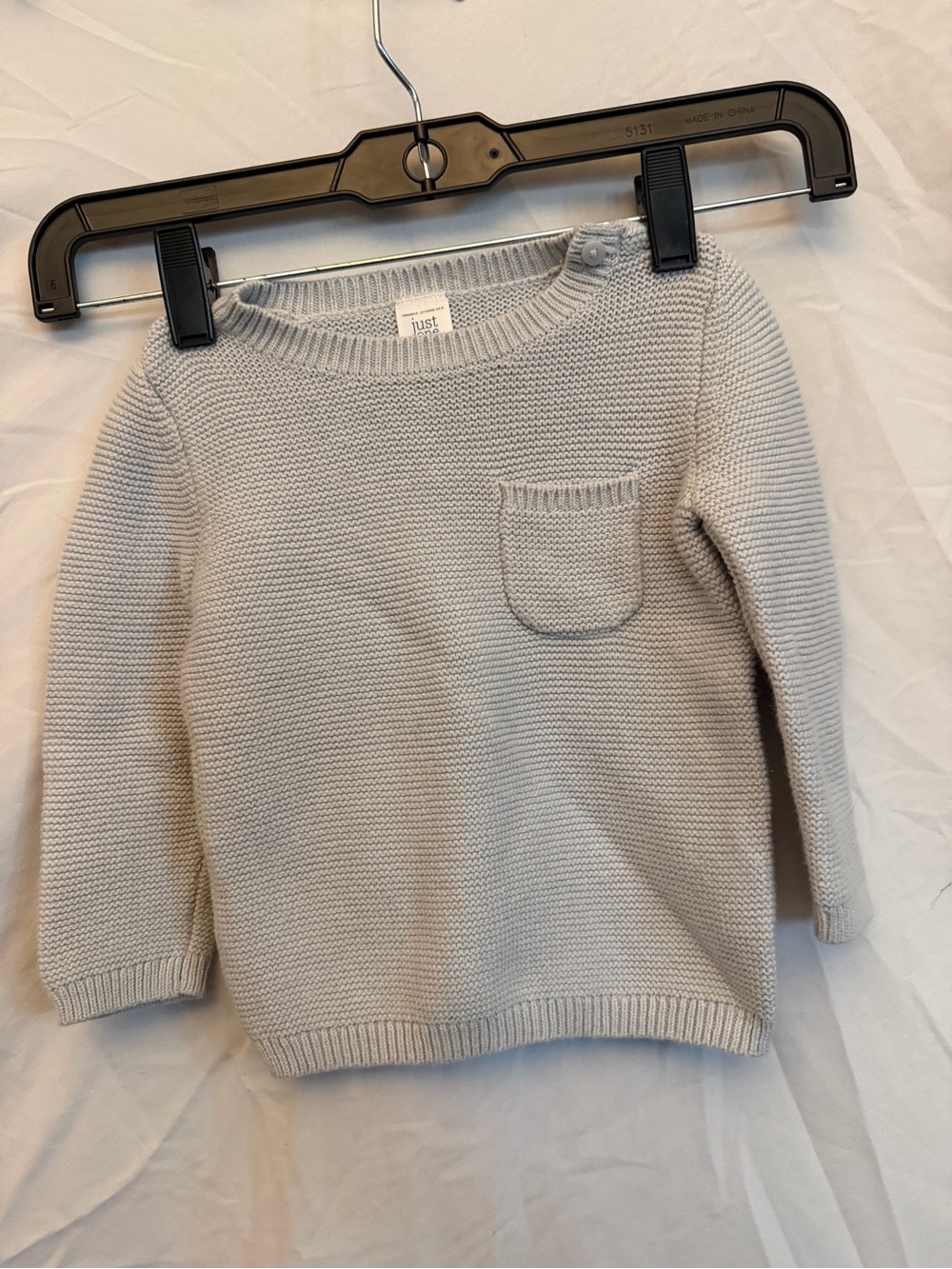 Just One You by Carter's Light Gray Knit Sweater with Pocket